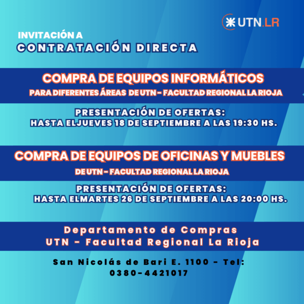 Compra de Equipo Informatico, Equipo de Oficina y Muebles