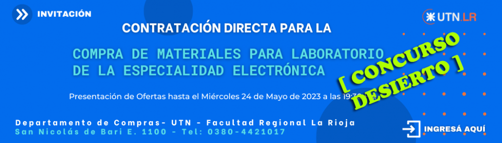 Compra de Materiales para laboratorio Electrónica - Desierto