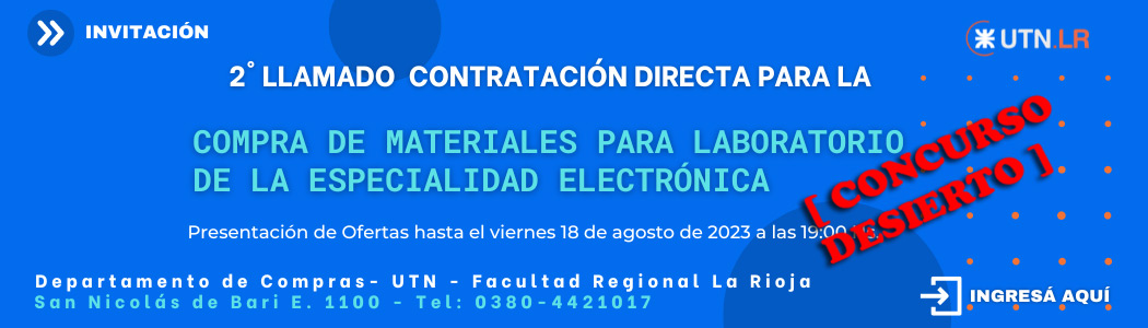 Segunda compra Laboratorio de Electronica - Declarado Desierto